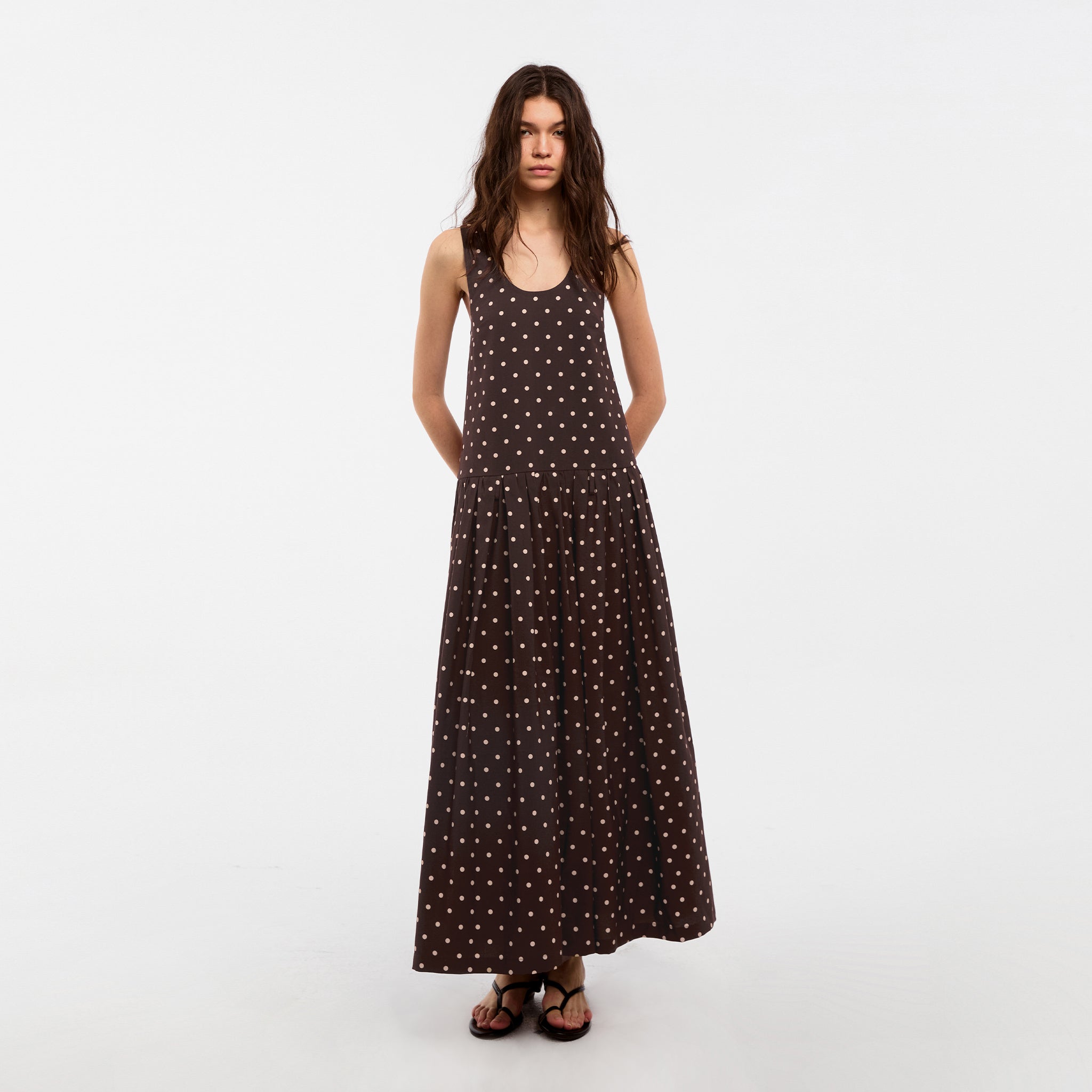 CUBIC Lyocell Solid Color Long Dress-9