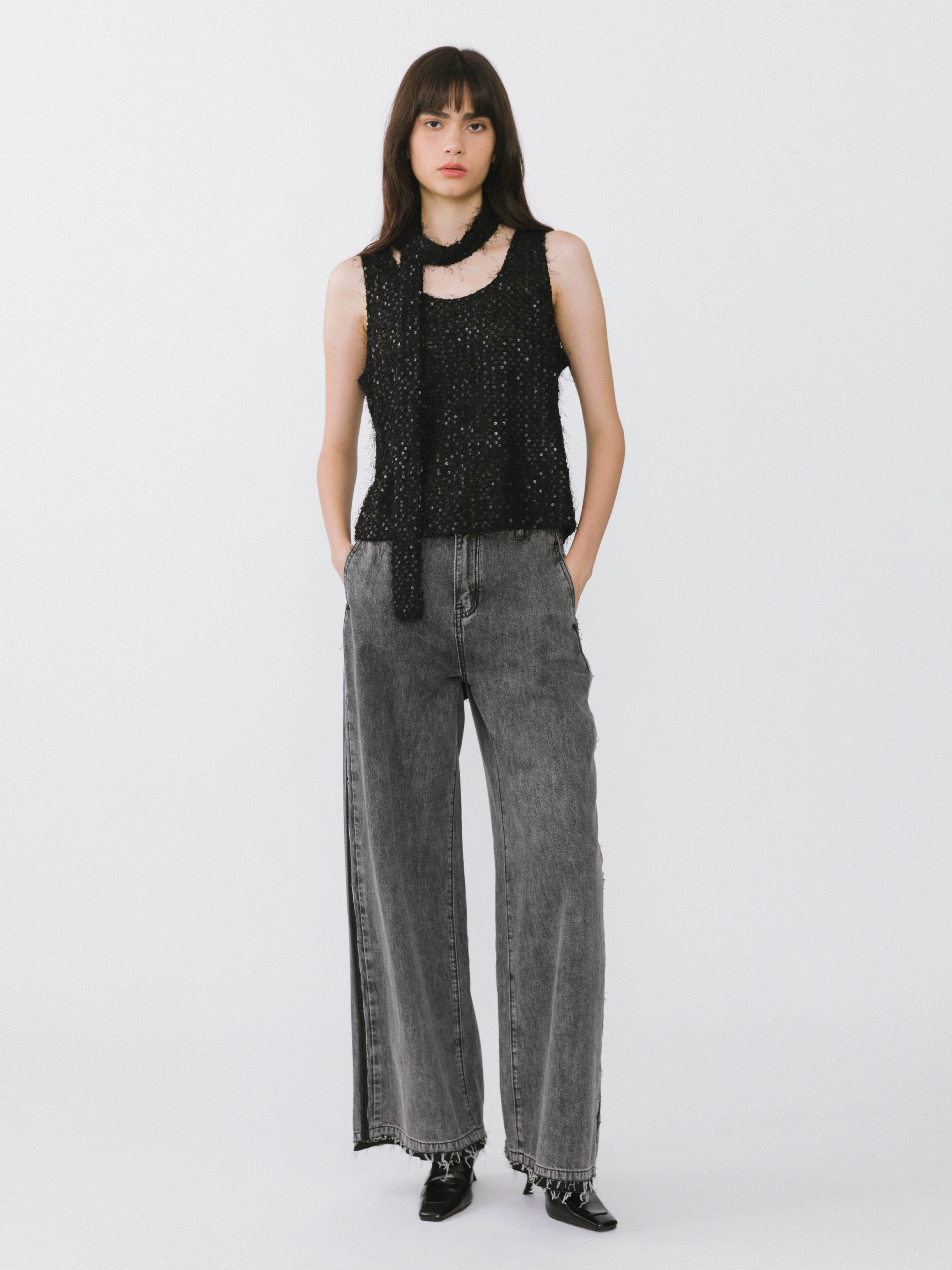 High Waist Barrel Leg Jeans-10