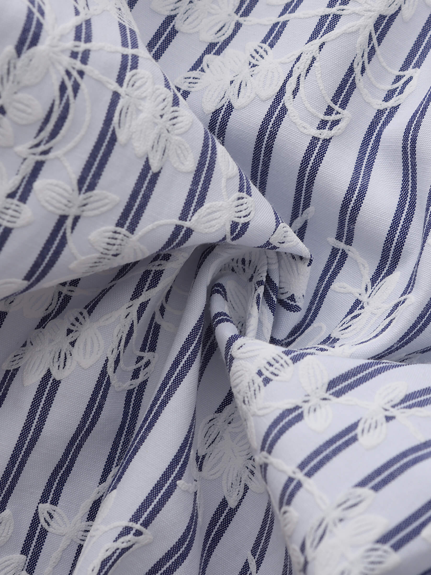 Blue and White Striped Long Sleeves Shirt-11