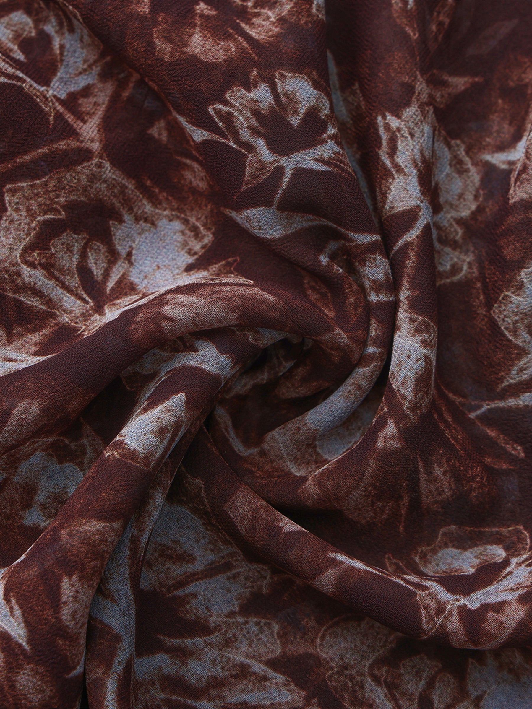 Ruffled Floral Tie-Neck Shirt-10