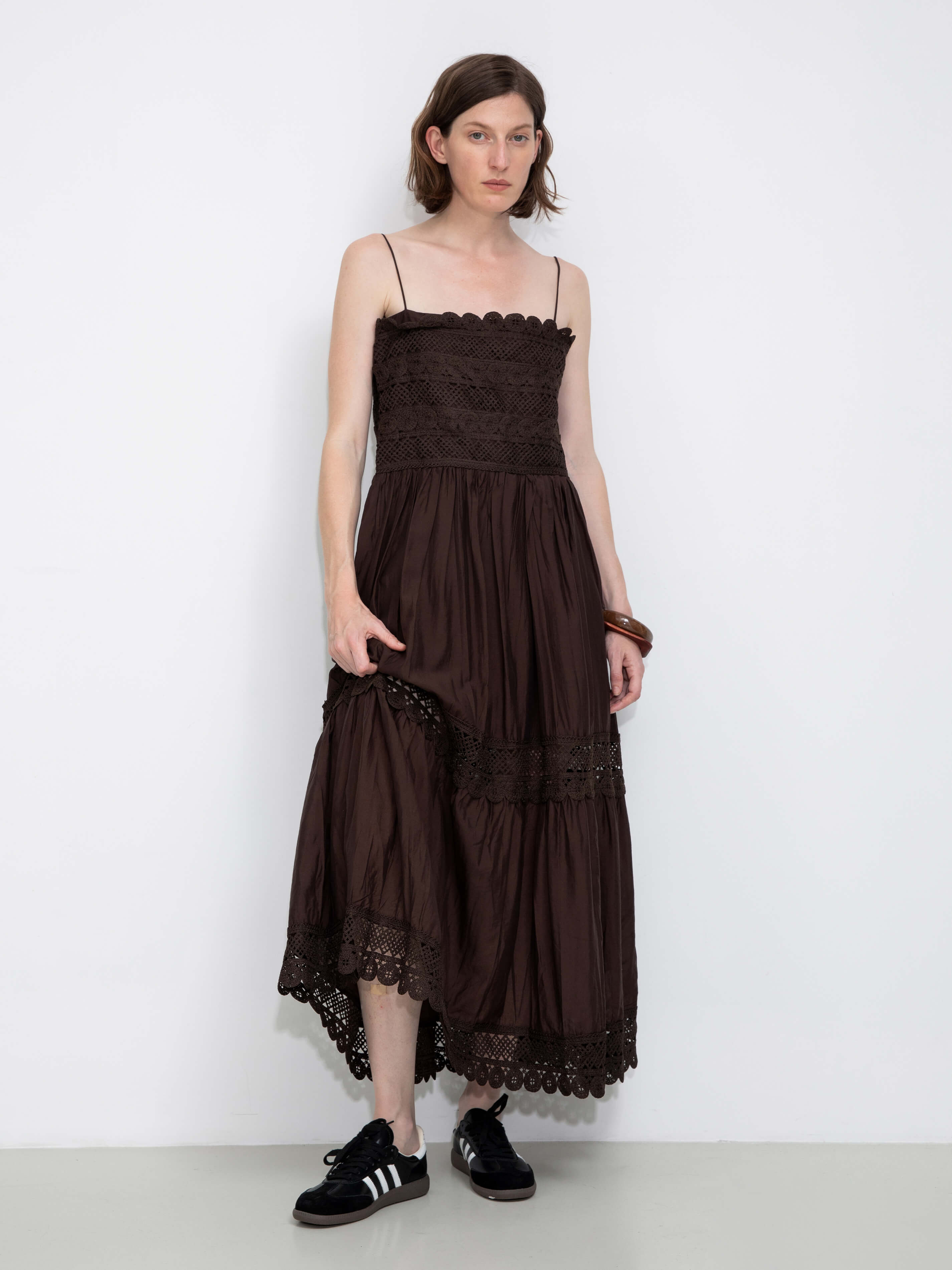 Crochet Lace Panelled Maxi Cami Dress-13