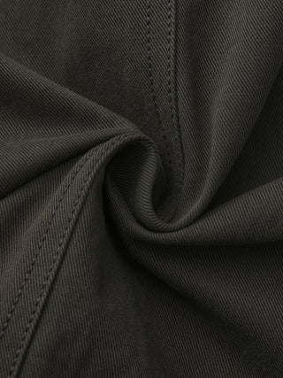 100% Cotton Stand Collar Mid-Length Tie-Waist Trench Coat