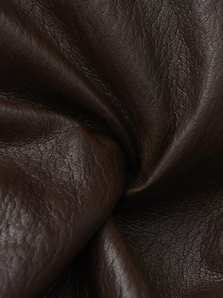 Corduroy Collar Convertible Leather Down Jacket