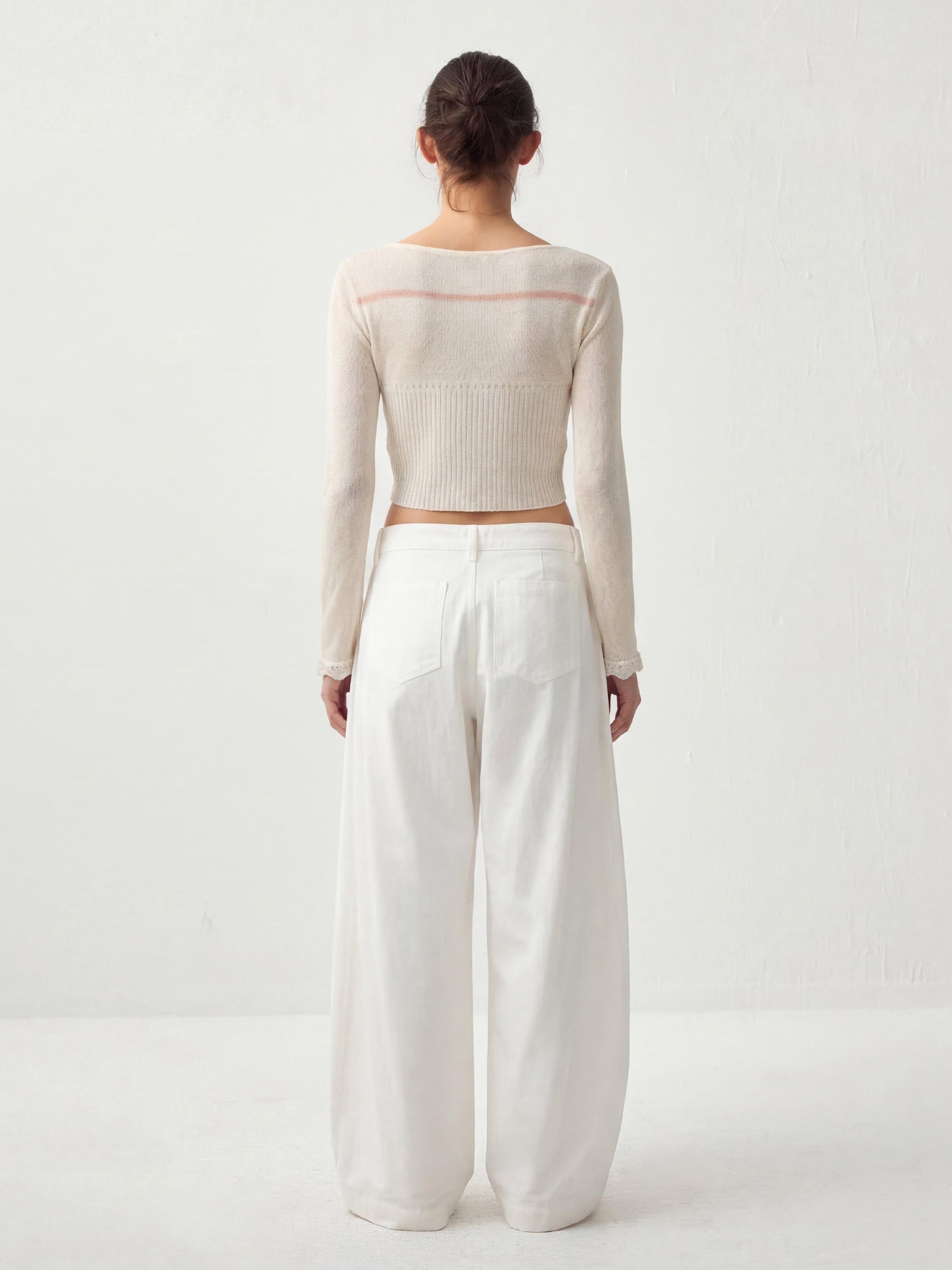 CUBIC Contrast Wool Blend Lace Cardigan-9