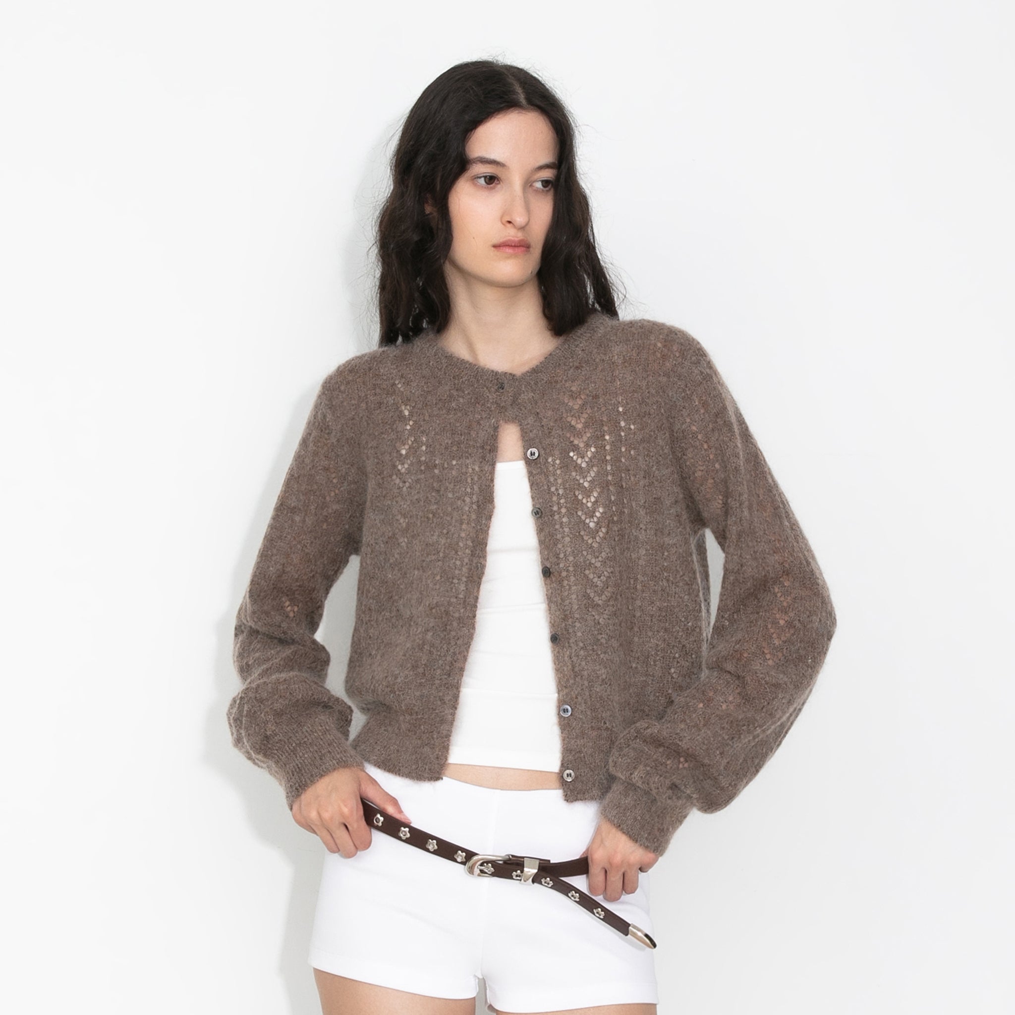 Cropped Open-Knit Cardigan-9