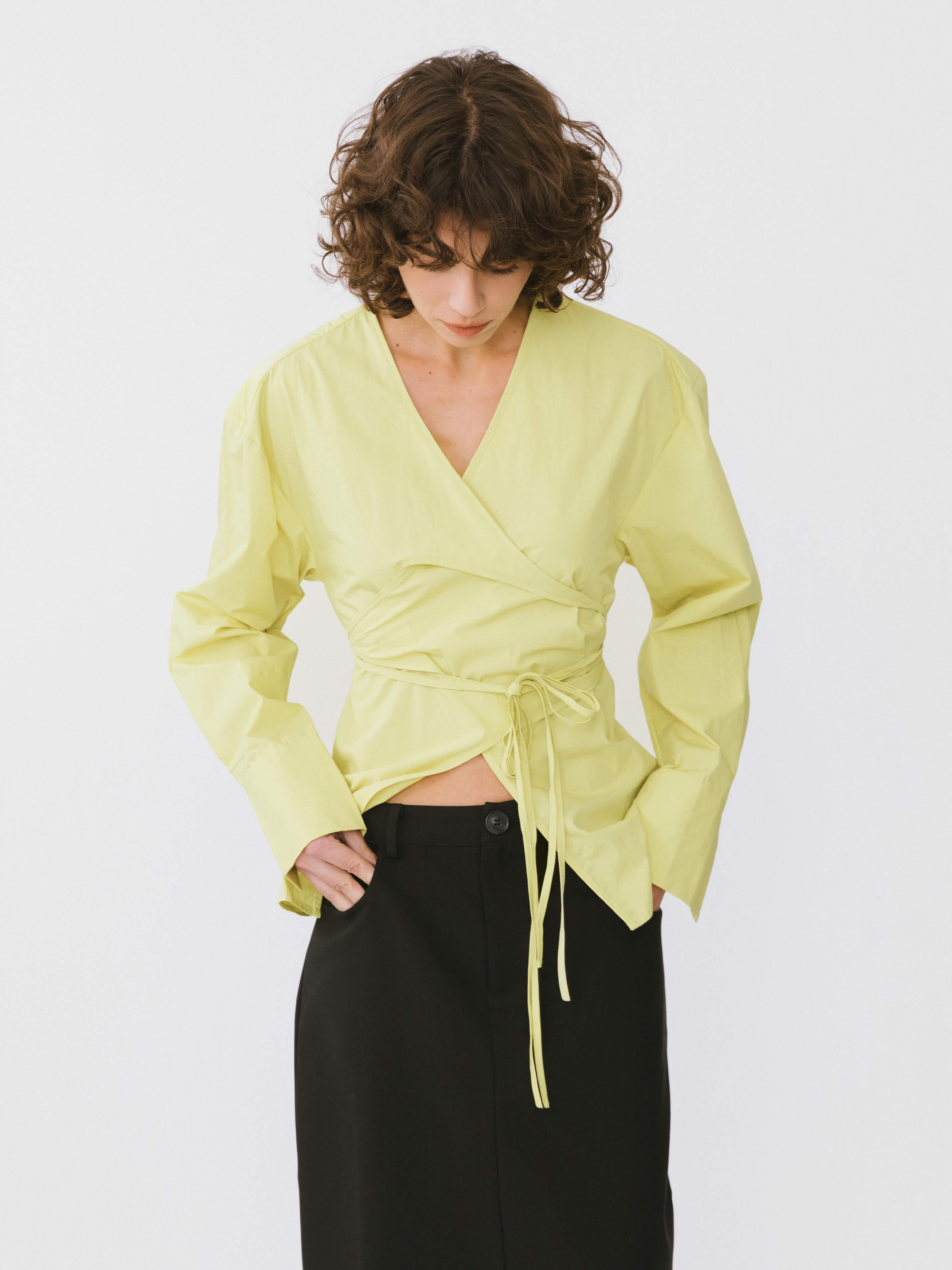 V-Neck Criss-Crossed Layered Blouse-9