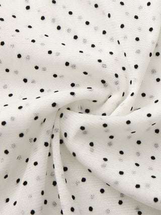 Retro Polka Dot Sheer Acetate Mesh Top