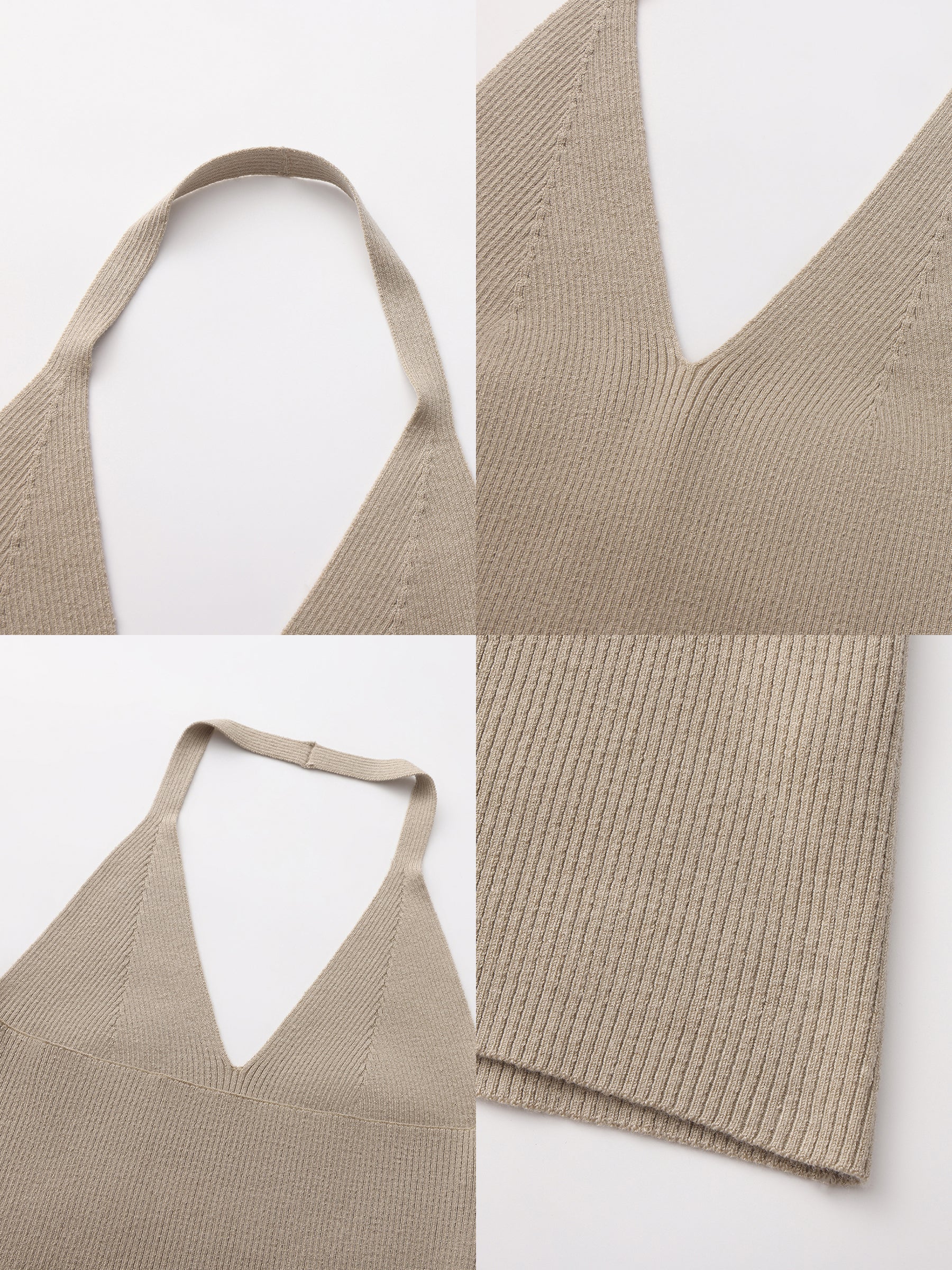 CUBIC Wool Blend Knit Halter Neck Top-6