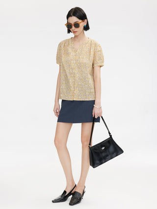 Cut Out Tailored Mini Skirt