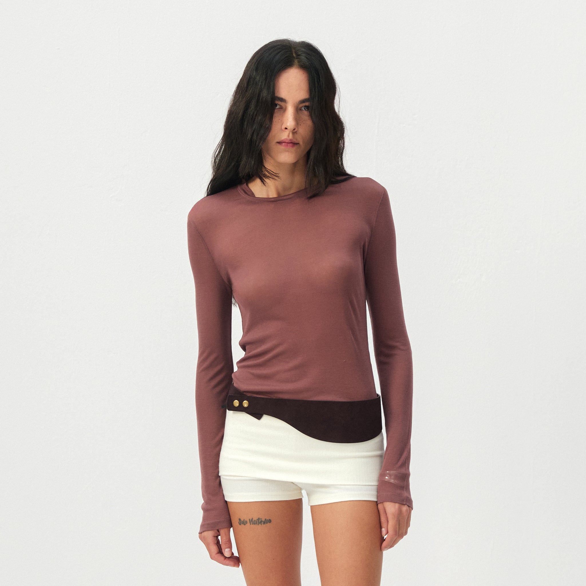 CUBIC Lyocell Sheer Long-Sleeve Top-10