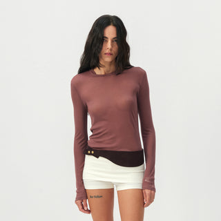 CUBIC Lyocell Sheer Long-Sleeve Top