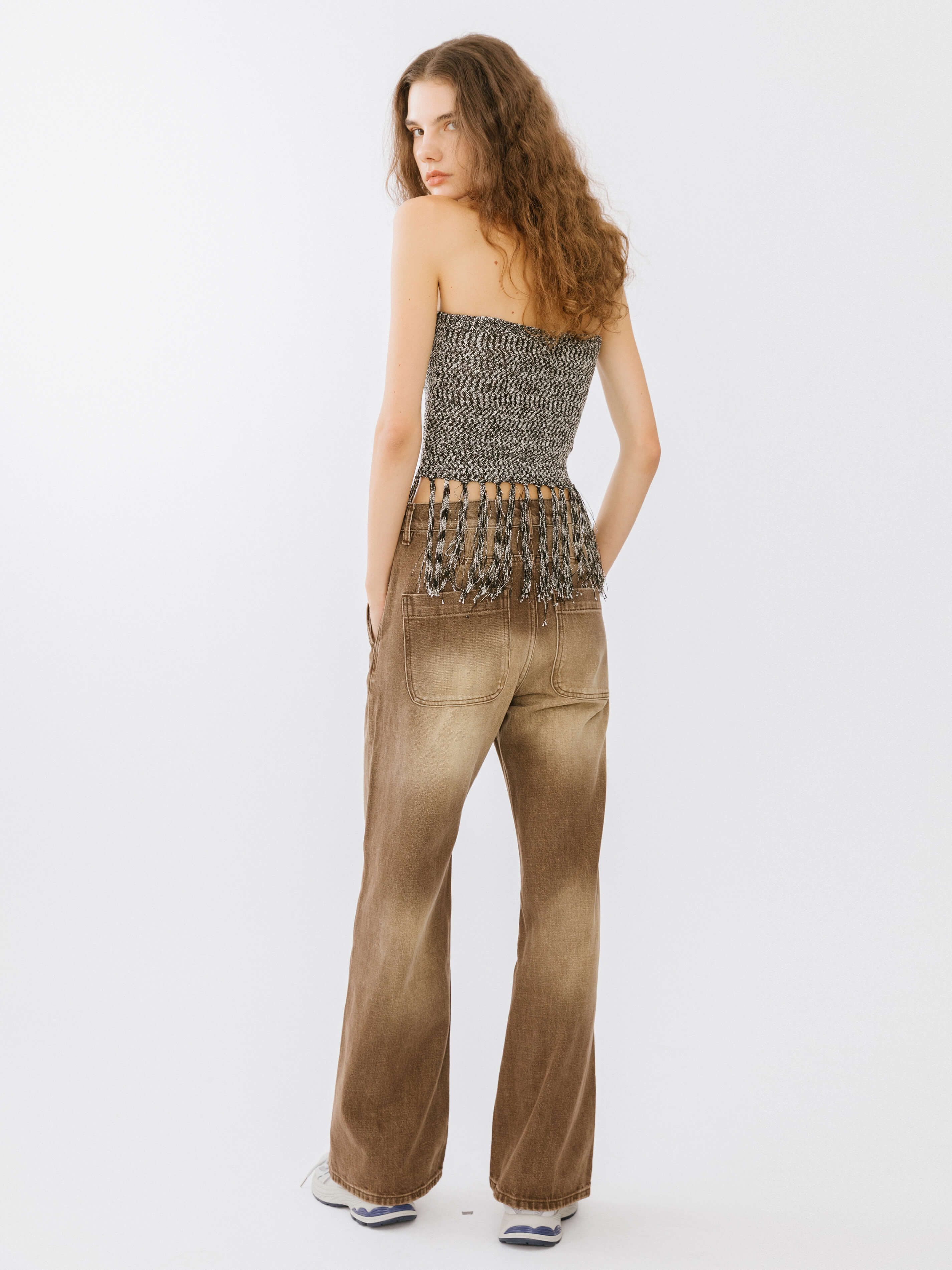 High Waisted Washed Out Boyfriend Jeans-9