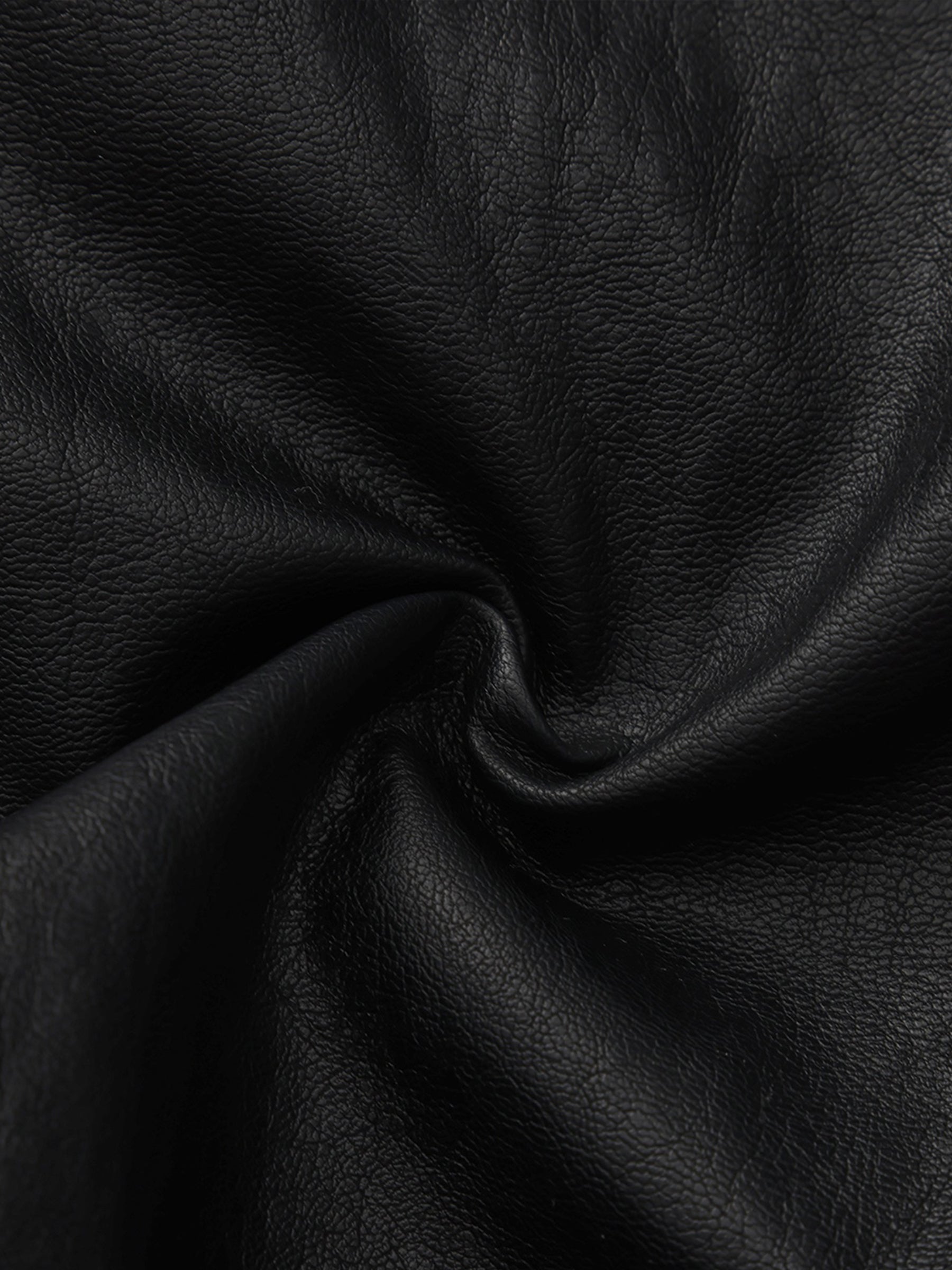 Stand Collar Oversized Leather Jacket-10