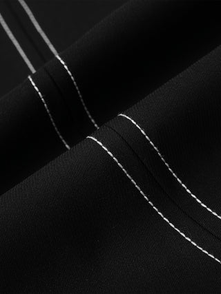 Single Breasted Contrast Topstitch Long Blazer
