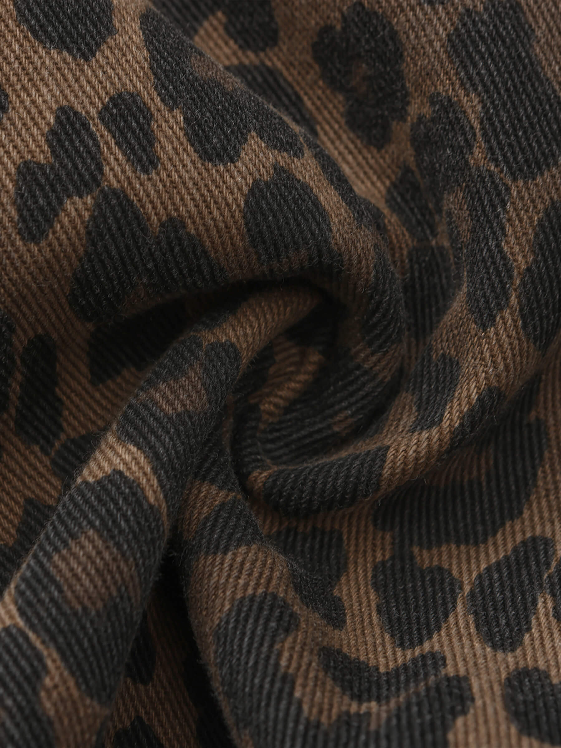 Leopard Wide Leg Denim Jeans-11