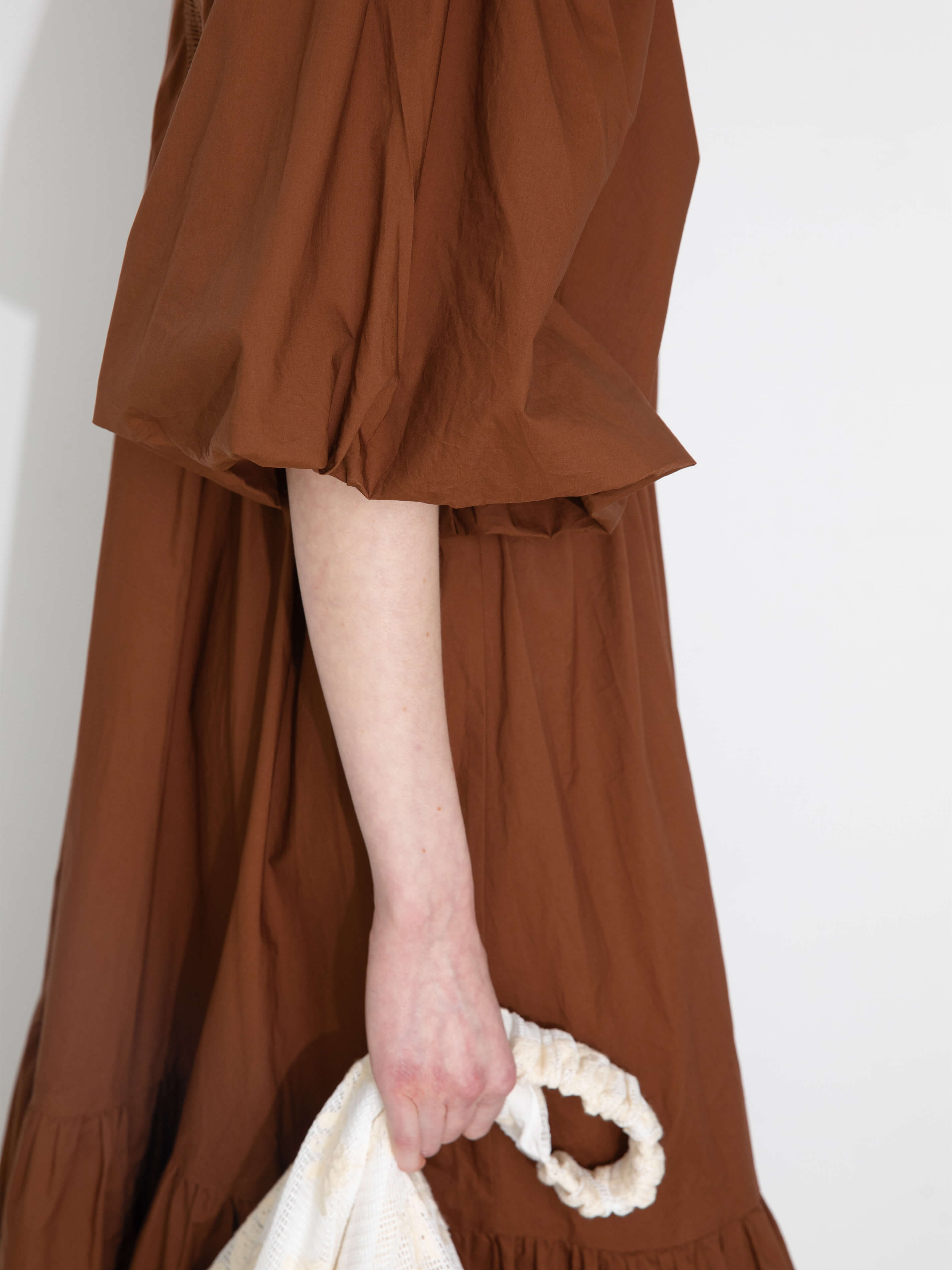 100% Cotton Puff Sleeve Loose-Fit Vacation Dress-10