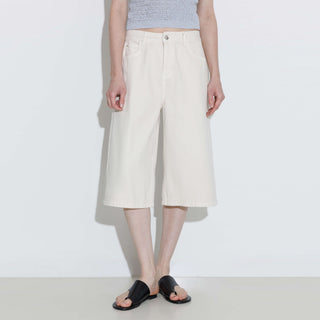 Loose Fit Knee-Length Denim Shorts