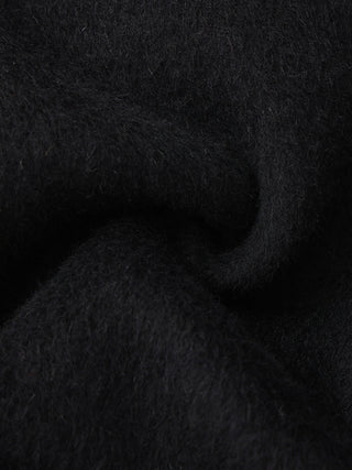 Wool Blend Stand-Collar Mid-Length Coat