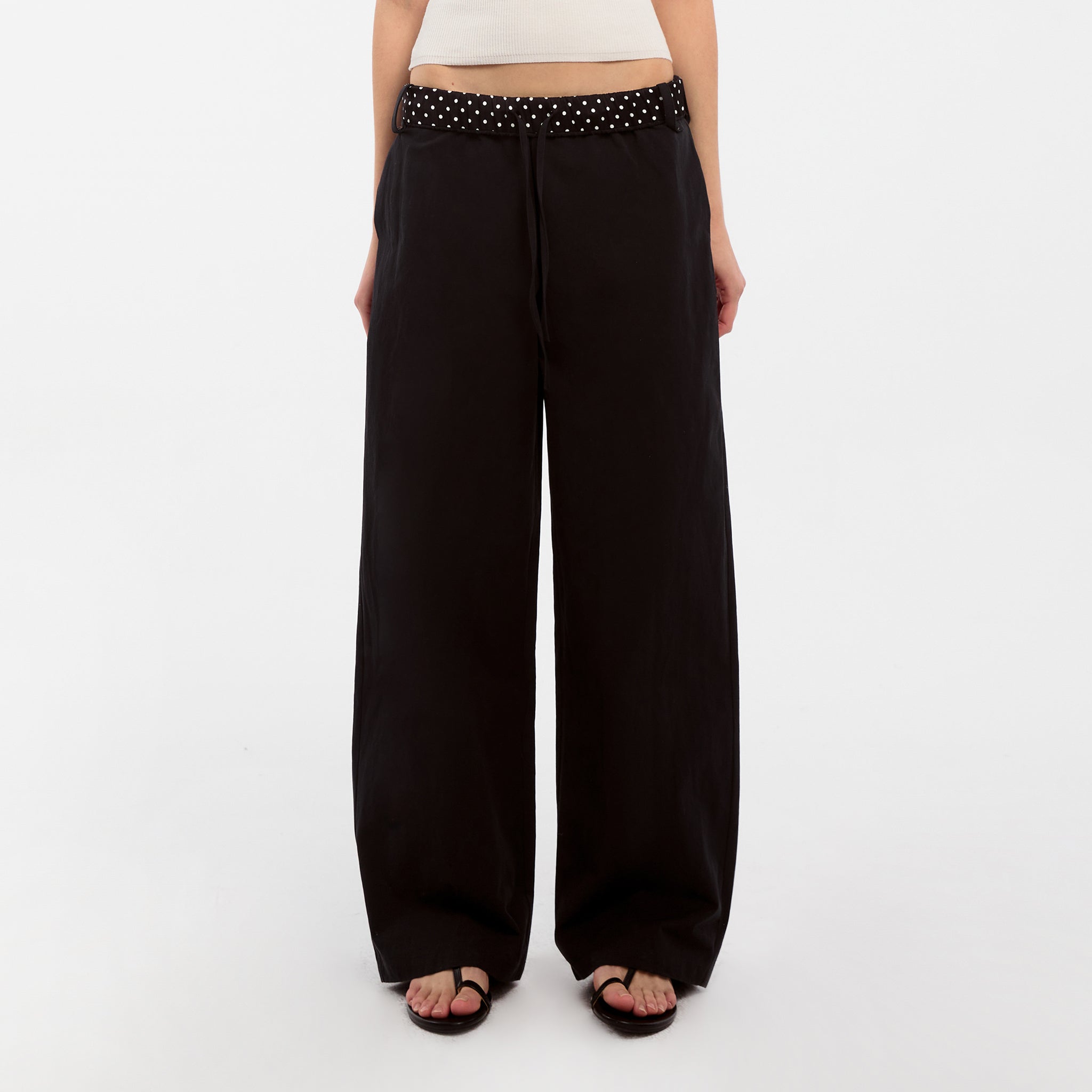 CUBIC Ruffled Waistband Two-Way Casual Pants-9