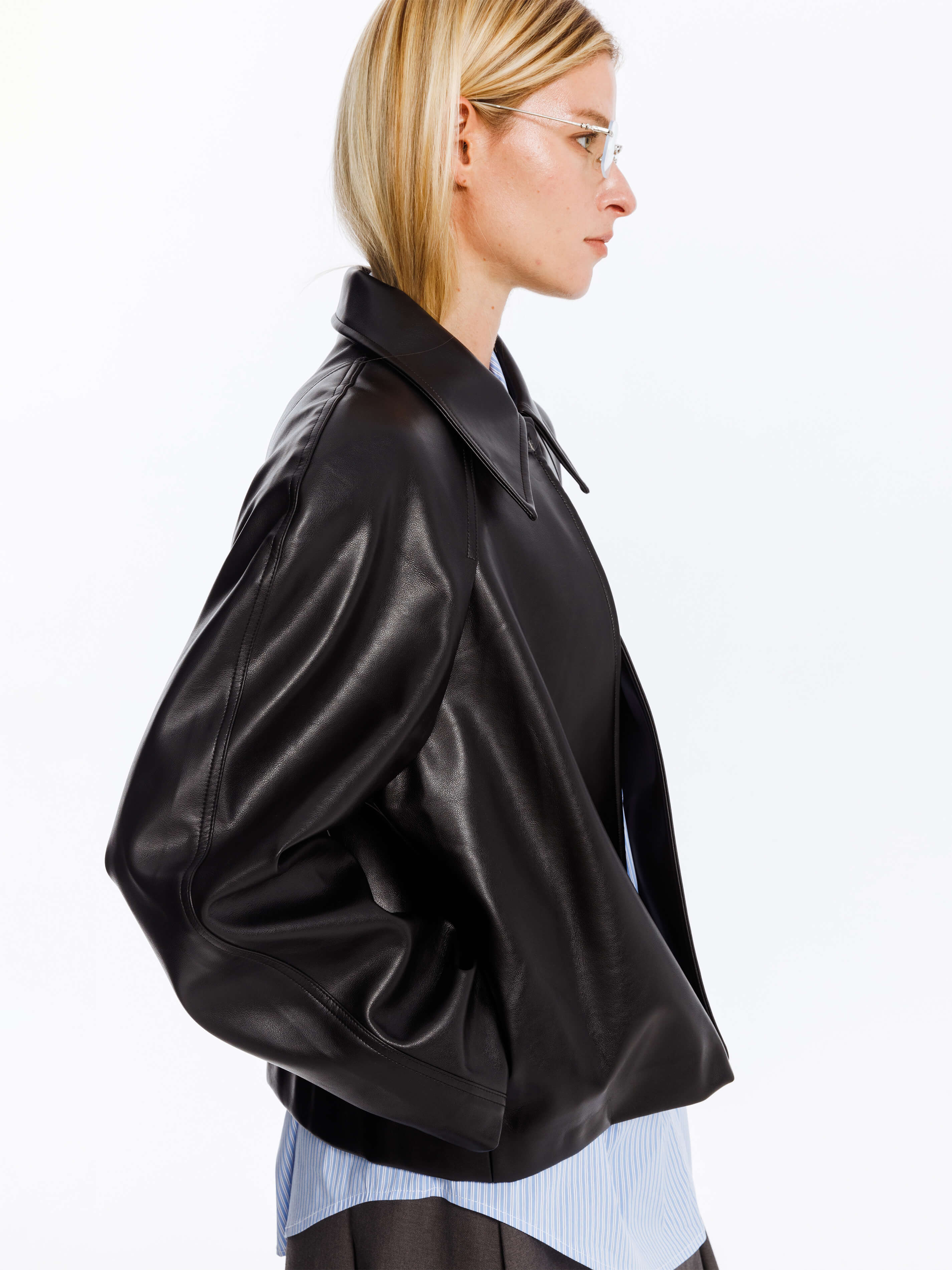 Oversized Faux Leather Jacket-9
