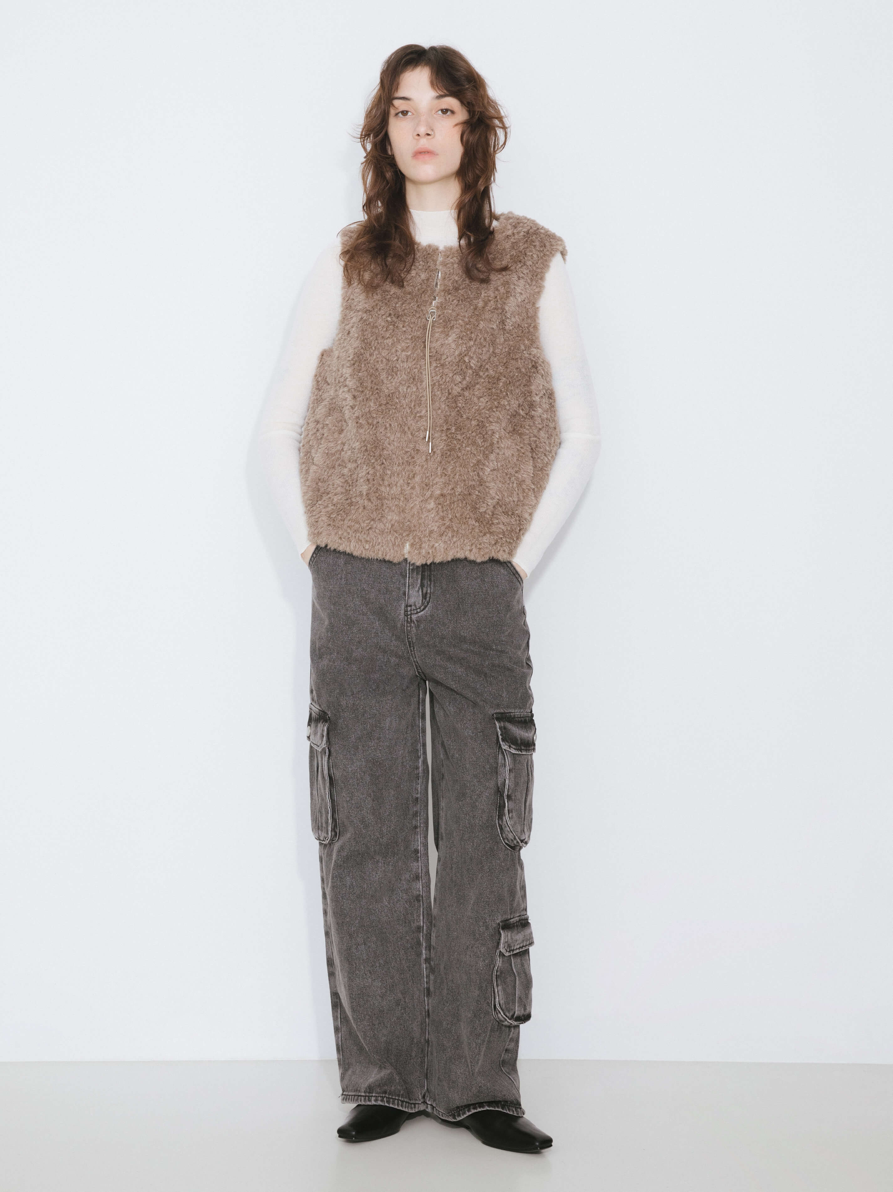 High Rise Cargo Jeans-10