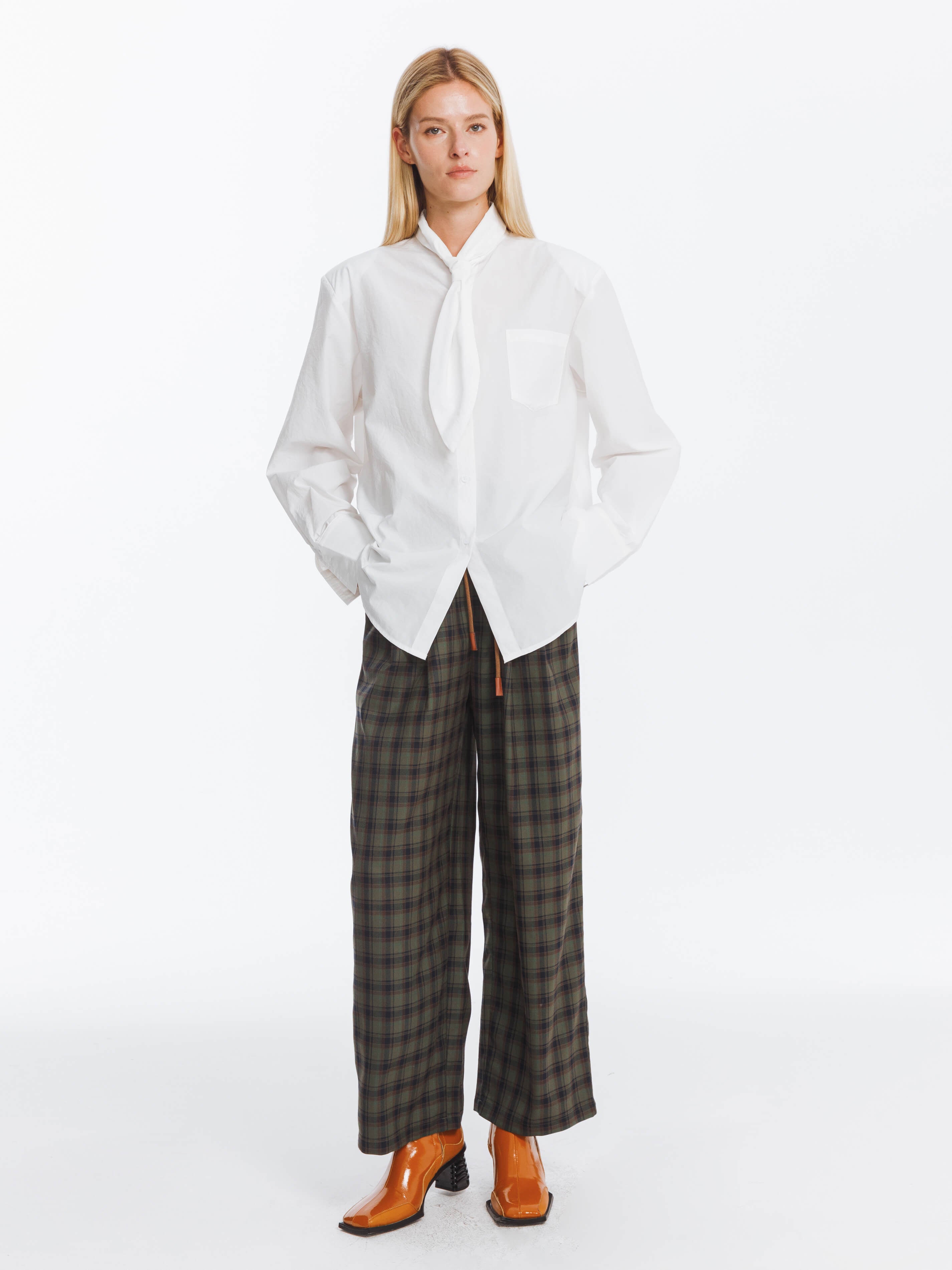 Vintage Tie Loose Striped Shirt-10