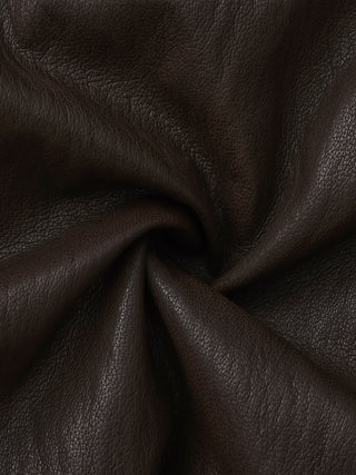 Two-Way Collar Boxy Leather Down Jacket