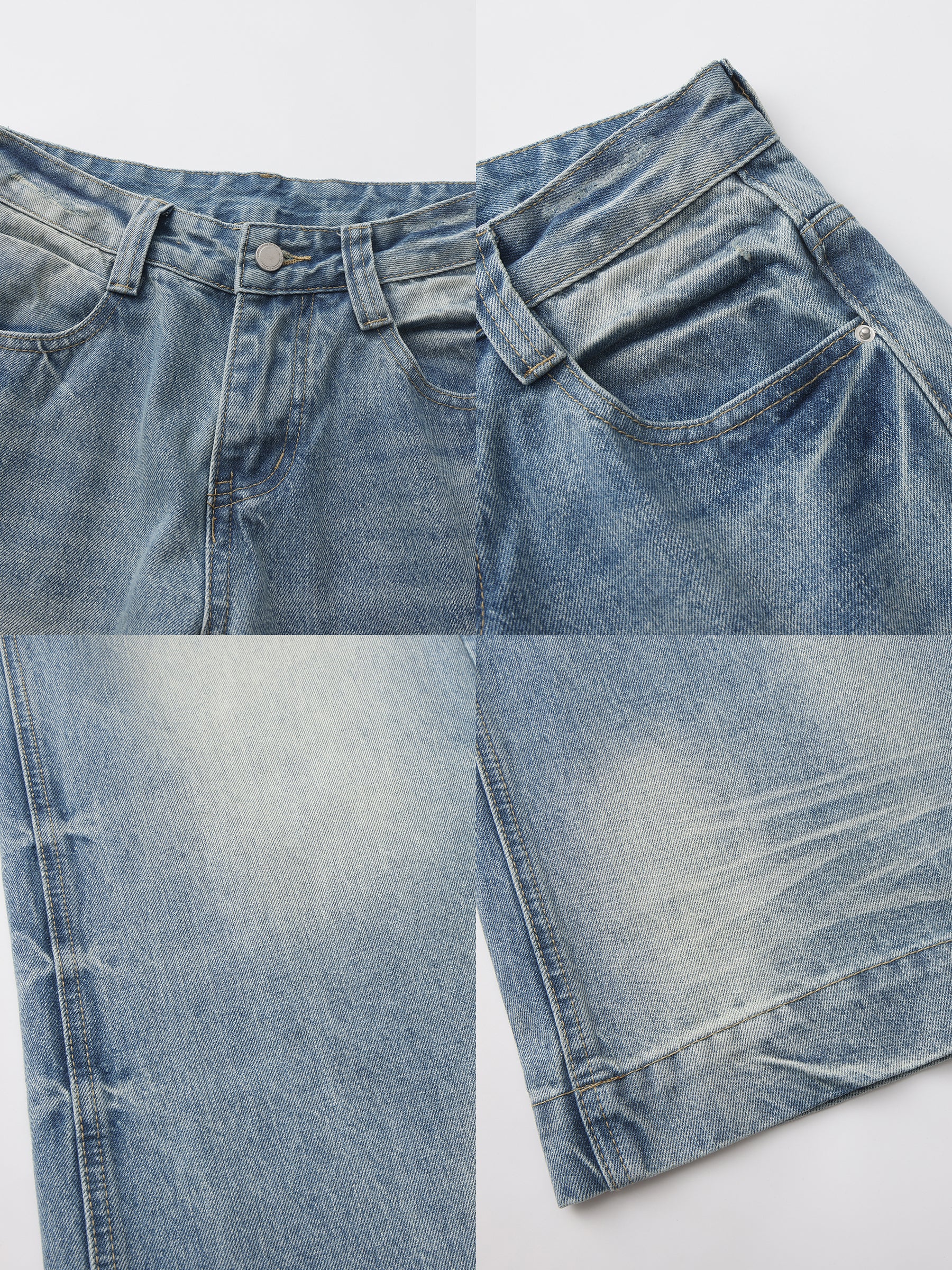 CUBIC Vintage Low-Rise Wide-Leg Jeans-9