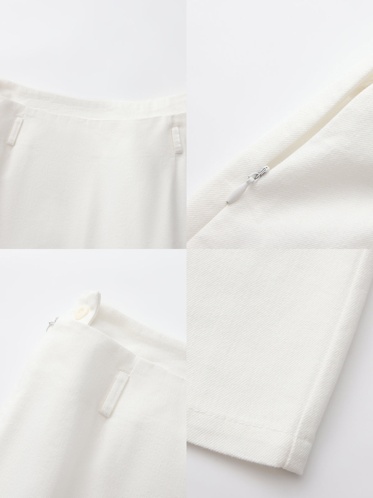 Double-Waist Straight Midi Skirt-9