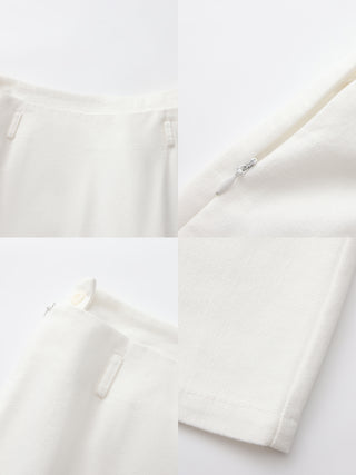 Double-Waist Straight Midi Skirt