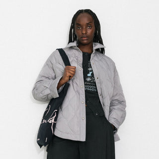 Button-Front Shirt Collar Loose-Fit Down Jacket