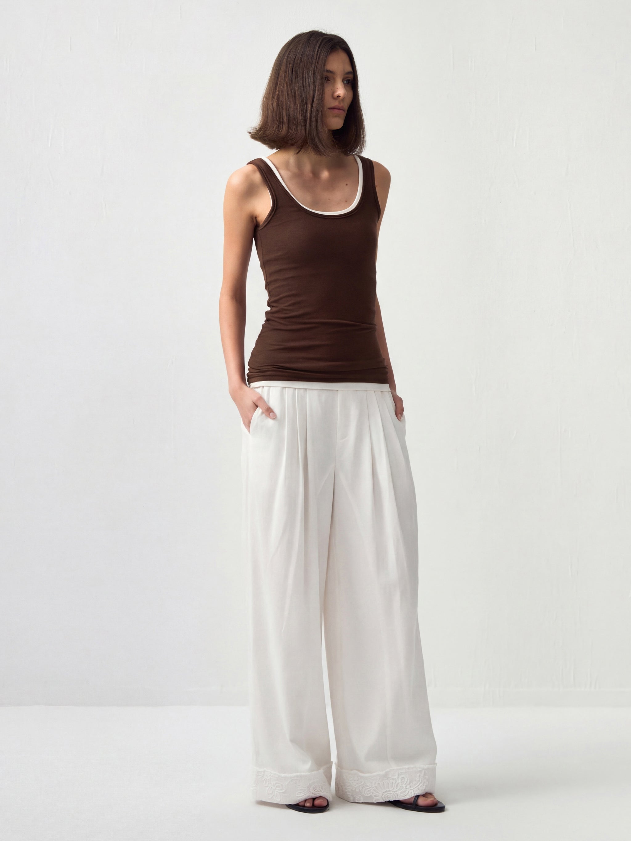 CUBIC Embroidery Casual Pants-9