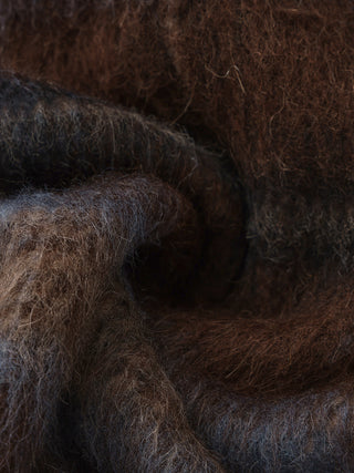 Reversible Plaid A-Line Coat with Scarf Collar