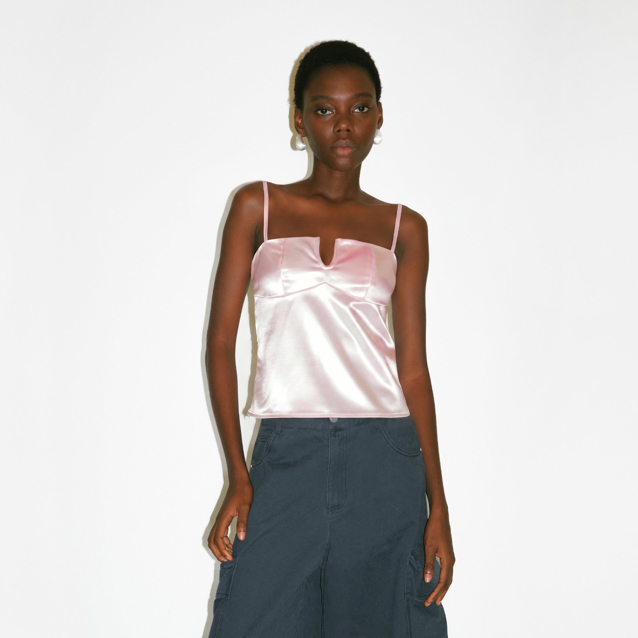 CUBIC Satin Notch Neck Camisole Top-9