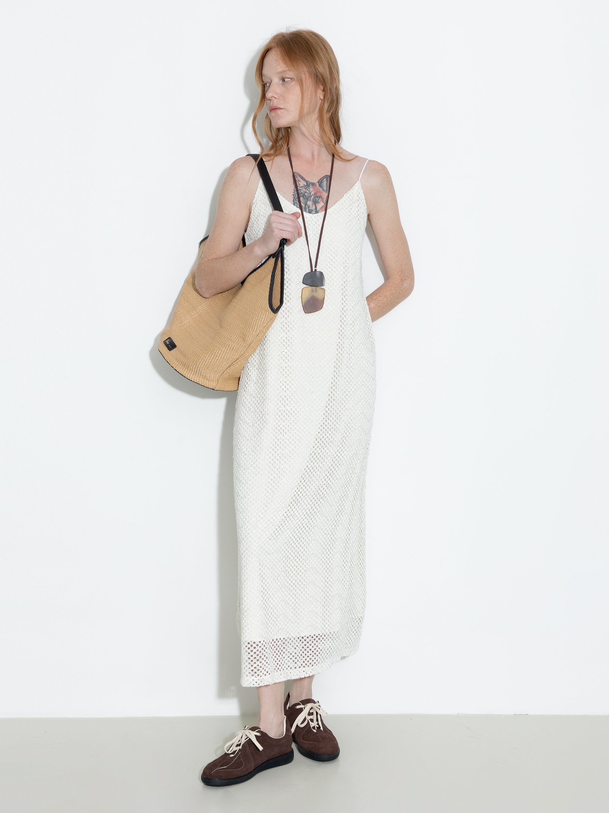 Lace Hollow Out A-Line Sling Dress-8