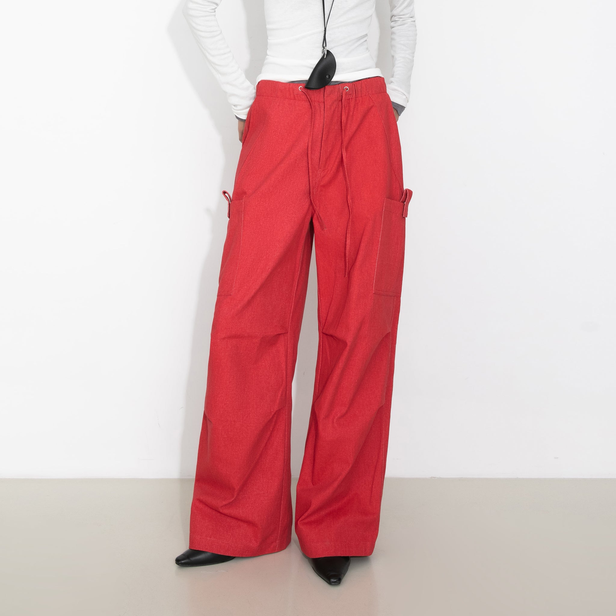 Relaxed Draped Straight-Leg Utility Pants-9