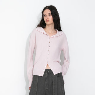 Relaxed Knit Cardigan Jacket in Cotton-Wool