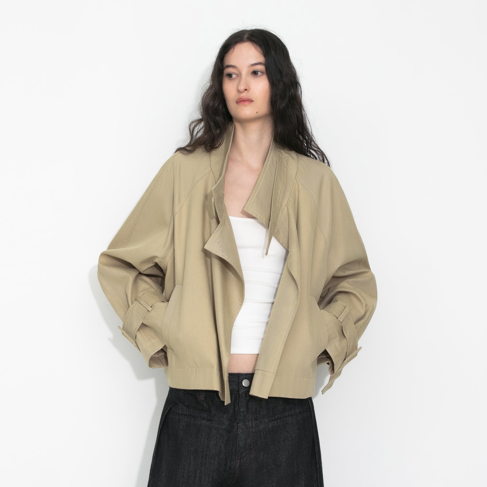 Overlay Cropped Trench Coat-9