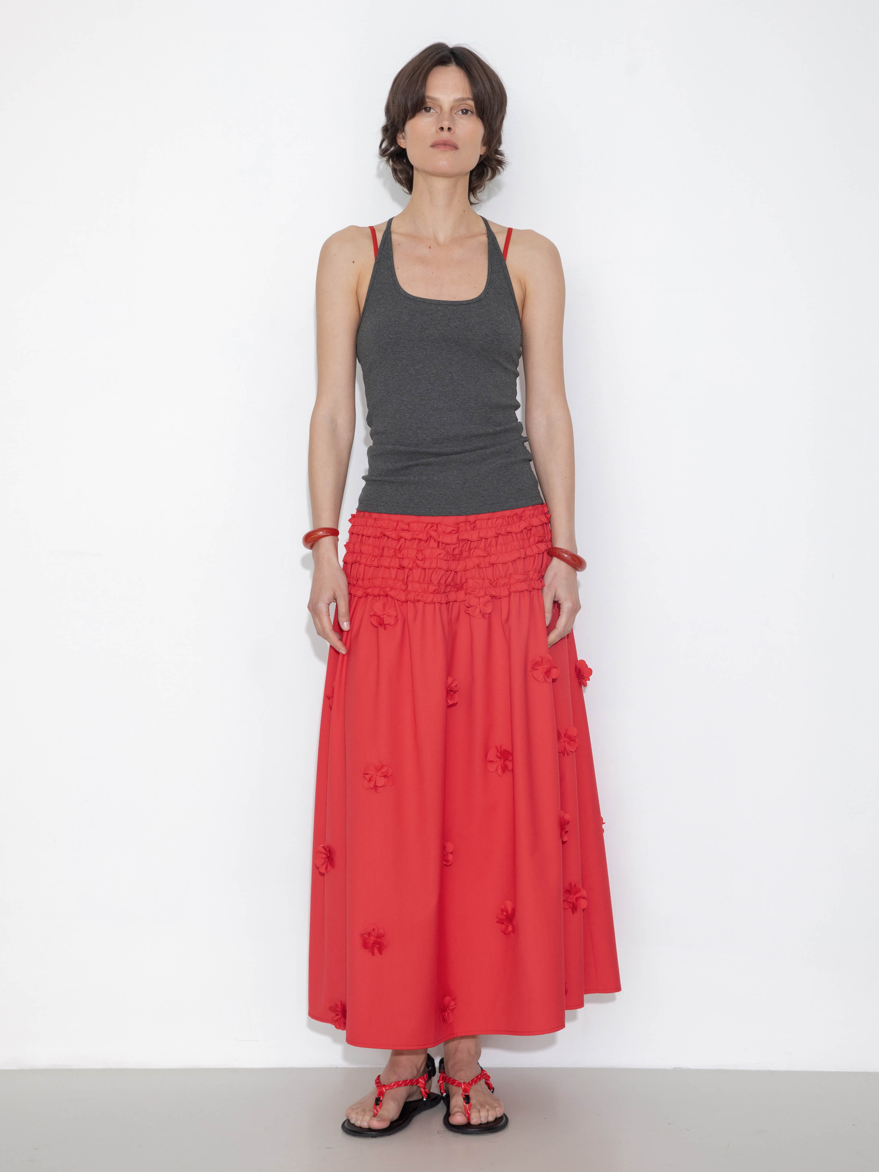 3D Floral Maxi Skirt-8