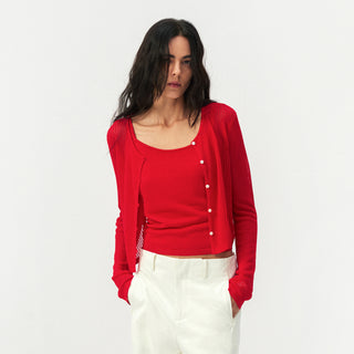 CUBIC Sheer Ribbed Knit Two-Piece Set