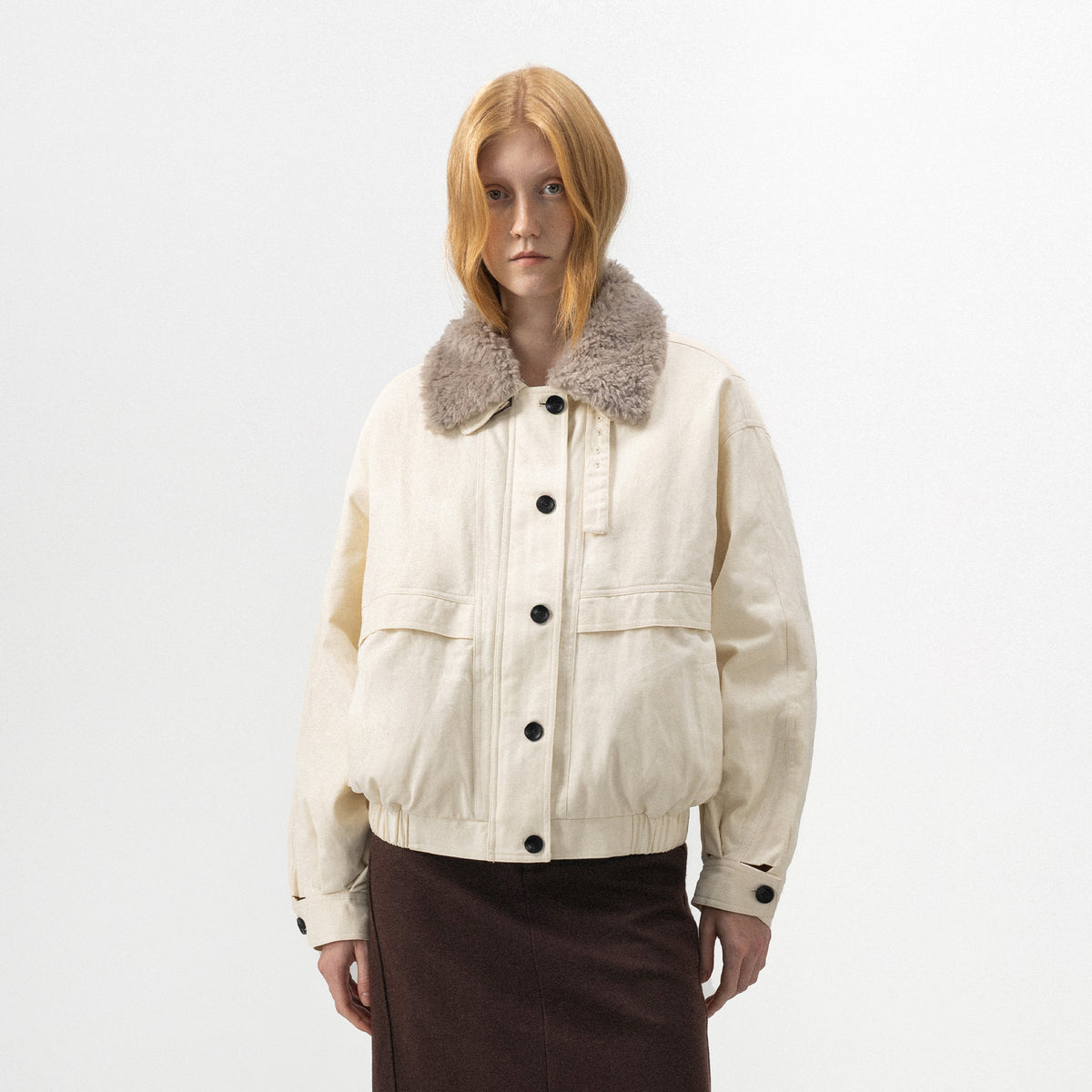 CUBIC Detachable Faux-Fur Collar Down Jacket-9