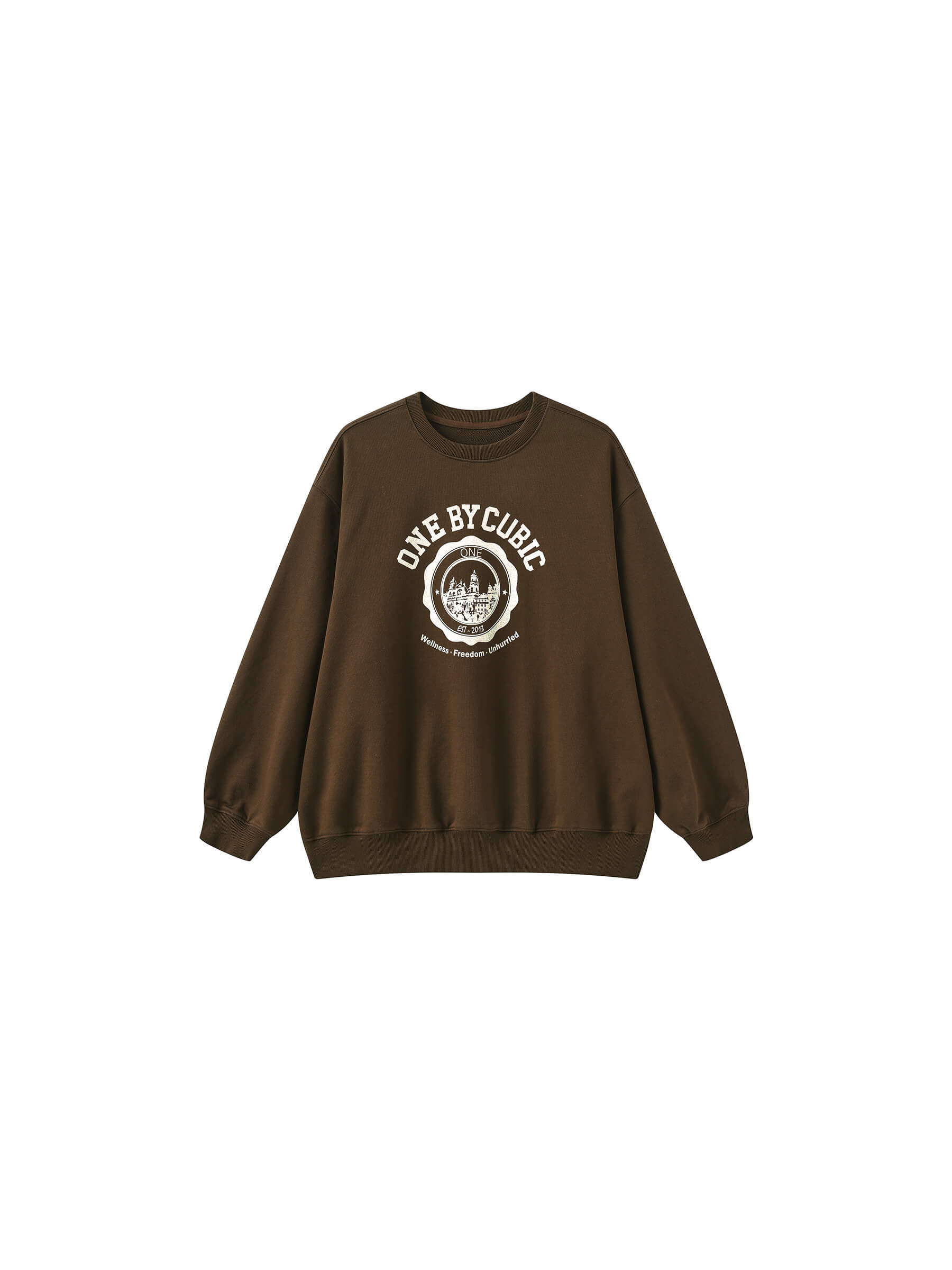 ONE BY CUBIC Oversized Crew Neck 100% Cotton Sweatshirt-8