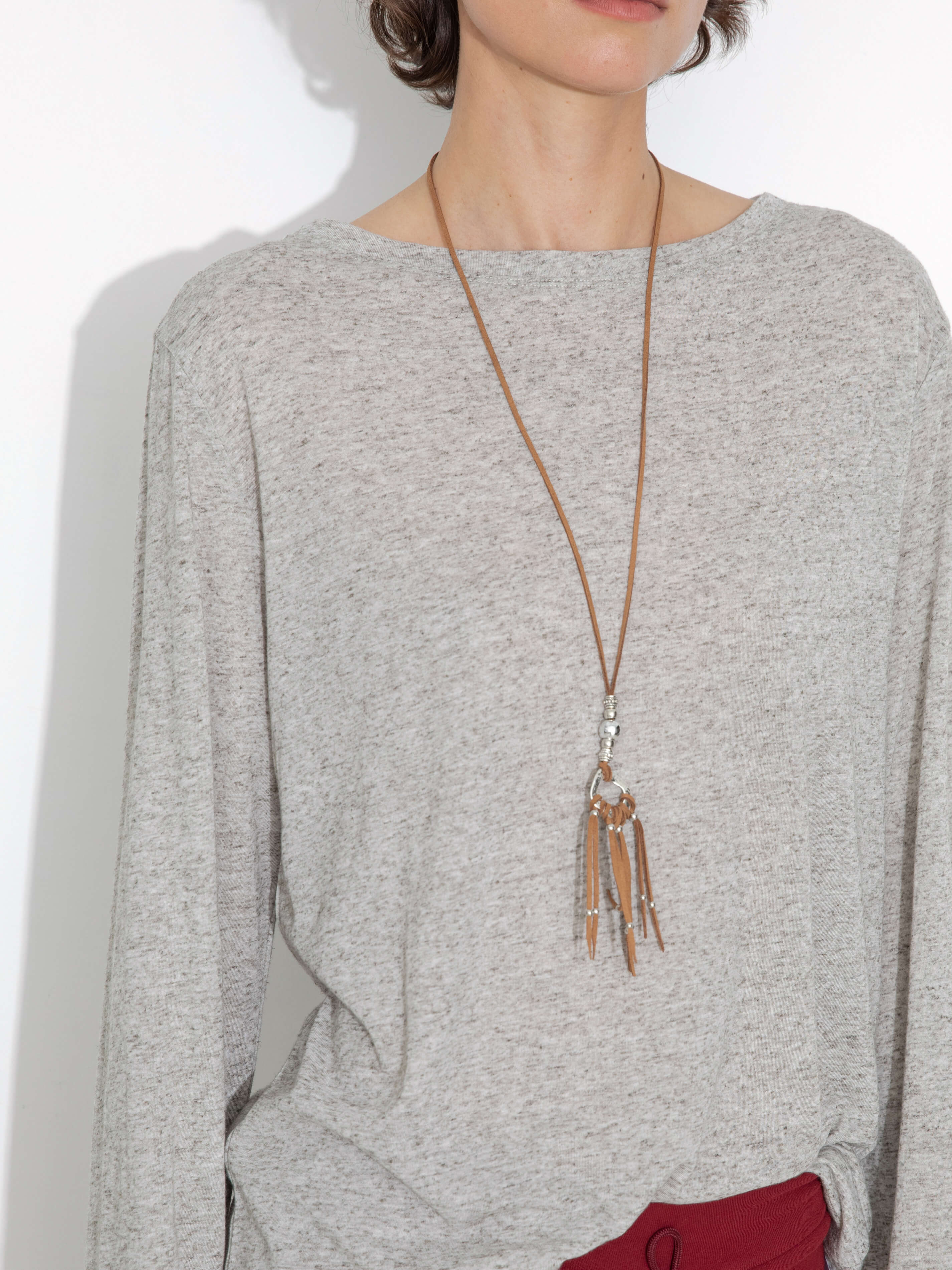 Loose Crew Neck Long Sleeve Knit Top-14