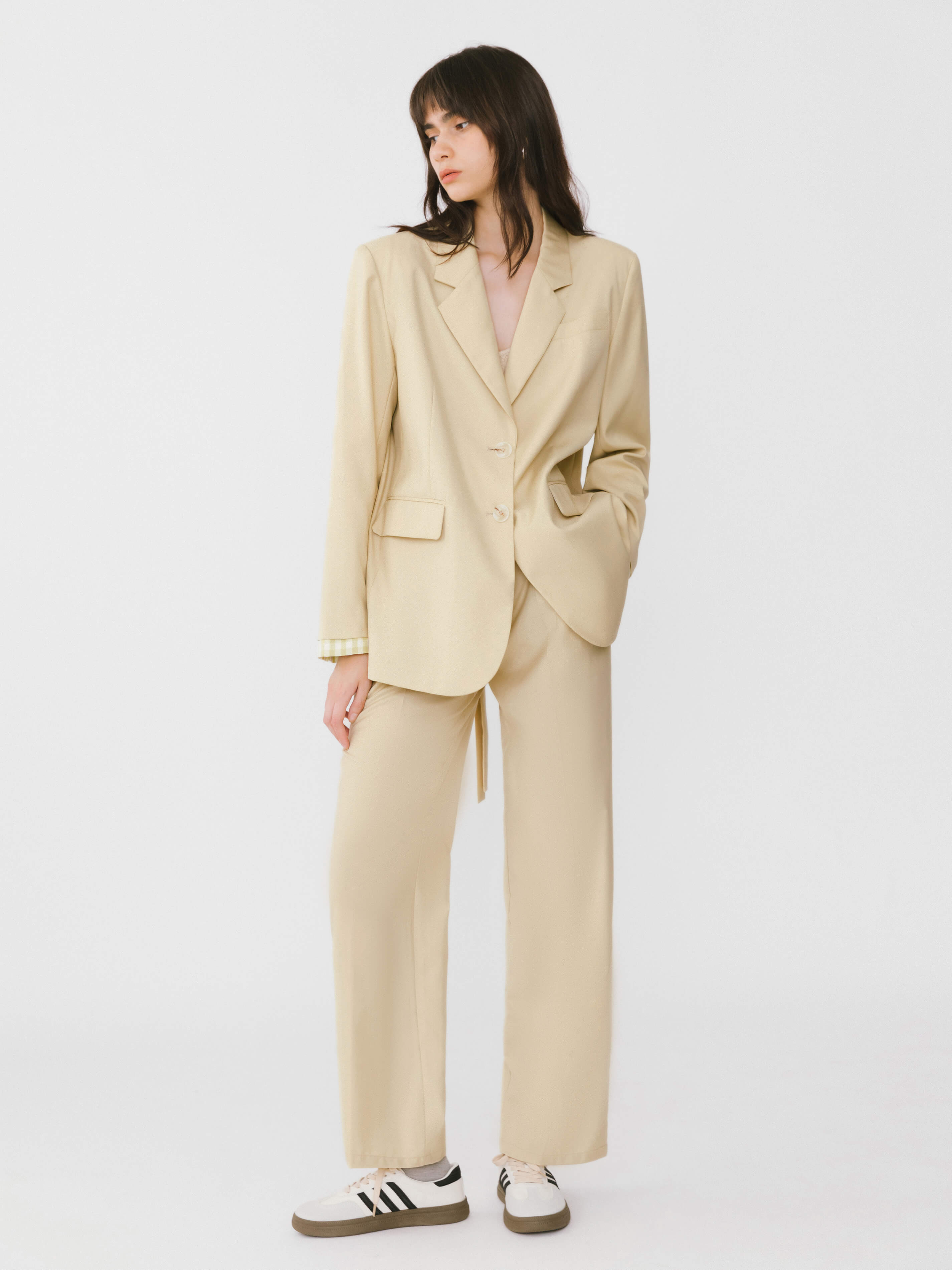 Checkered Peekaboo Tailored Trousers-10