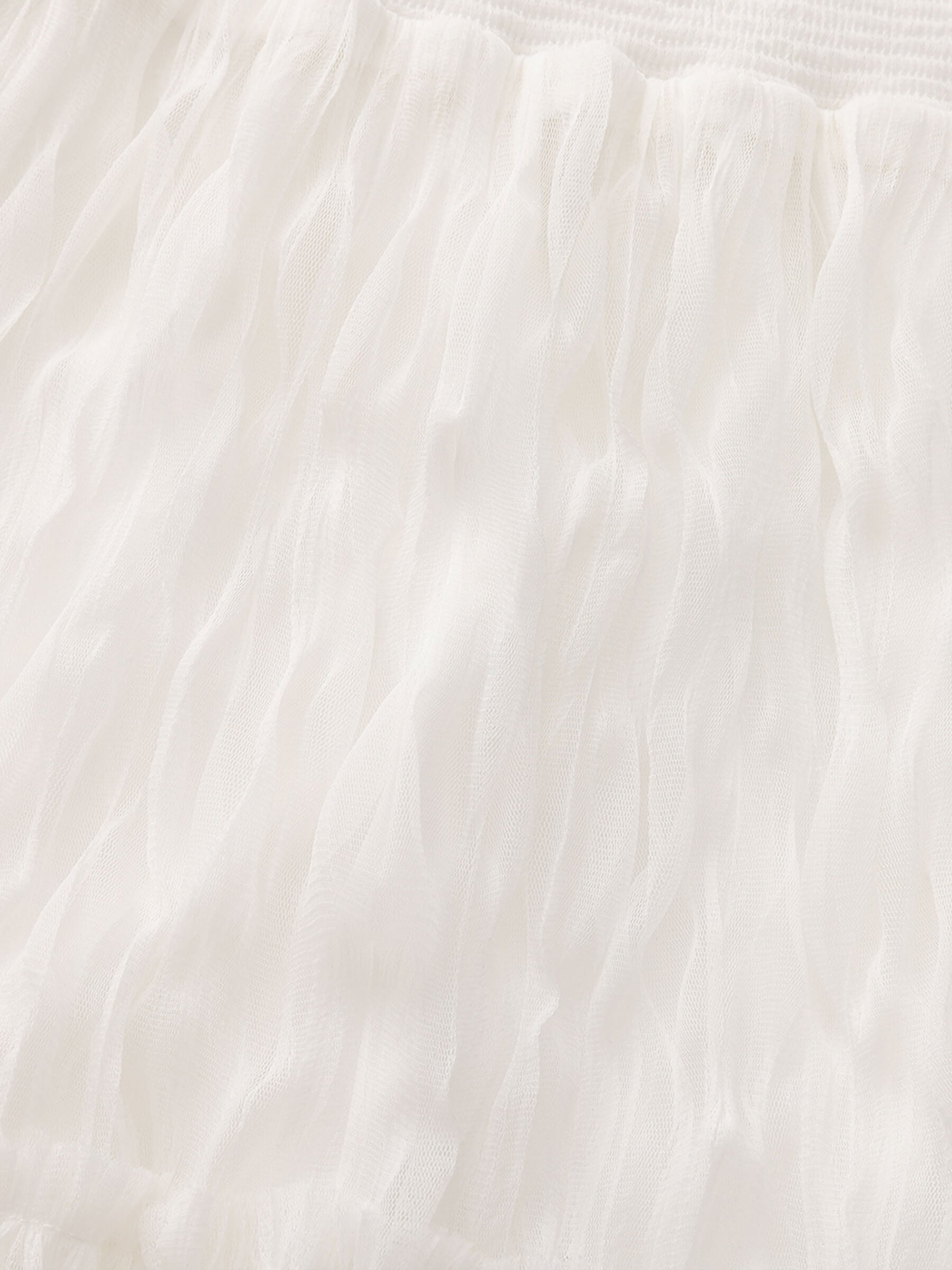 White Wavy Draped Midi Skirt-10