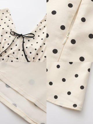 CUBIC Polka Dot V-Neck Top