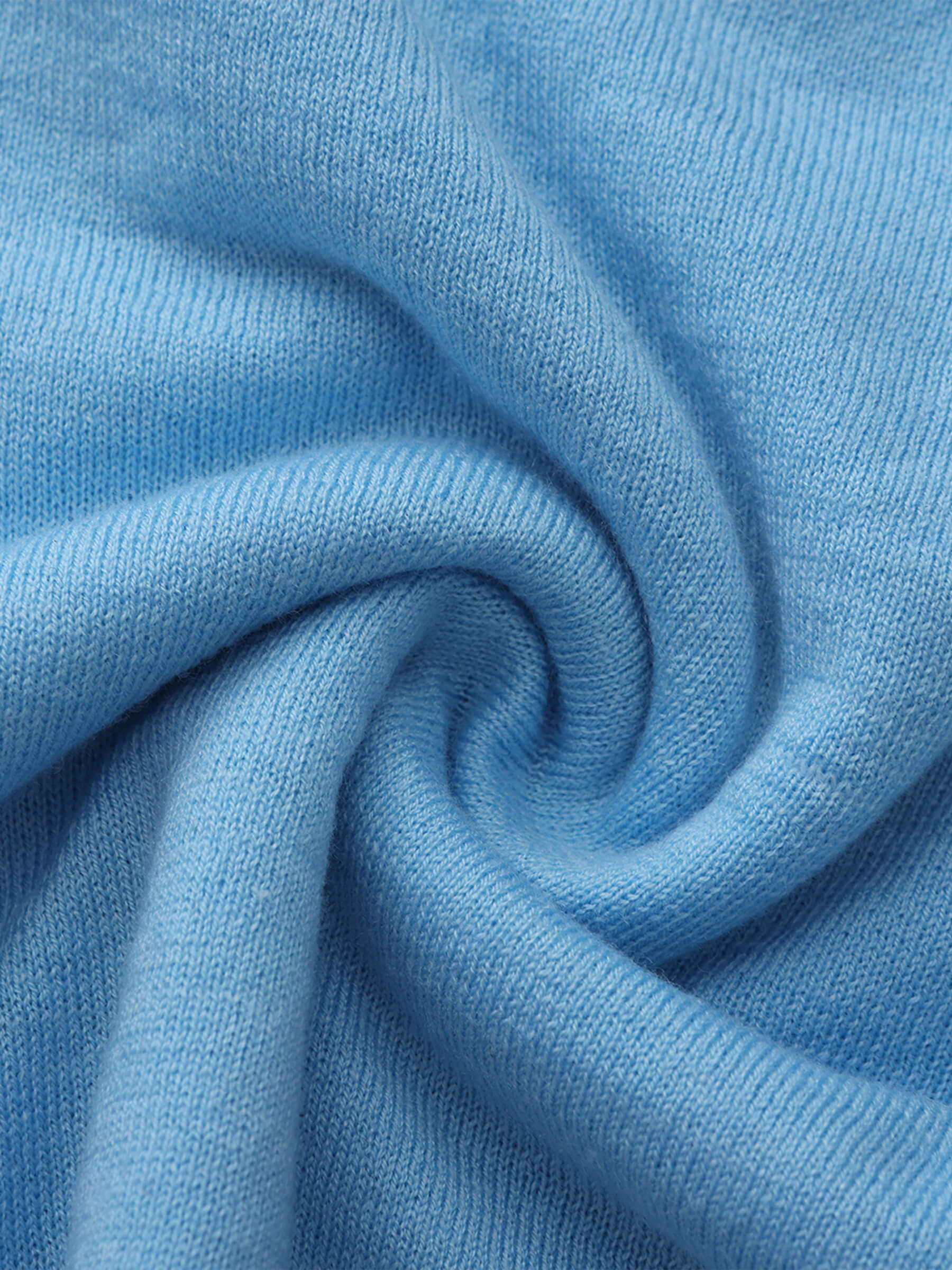 Blue Halter Neck Knit Top with Wool Blend-8