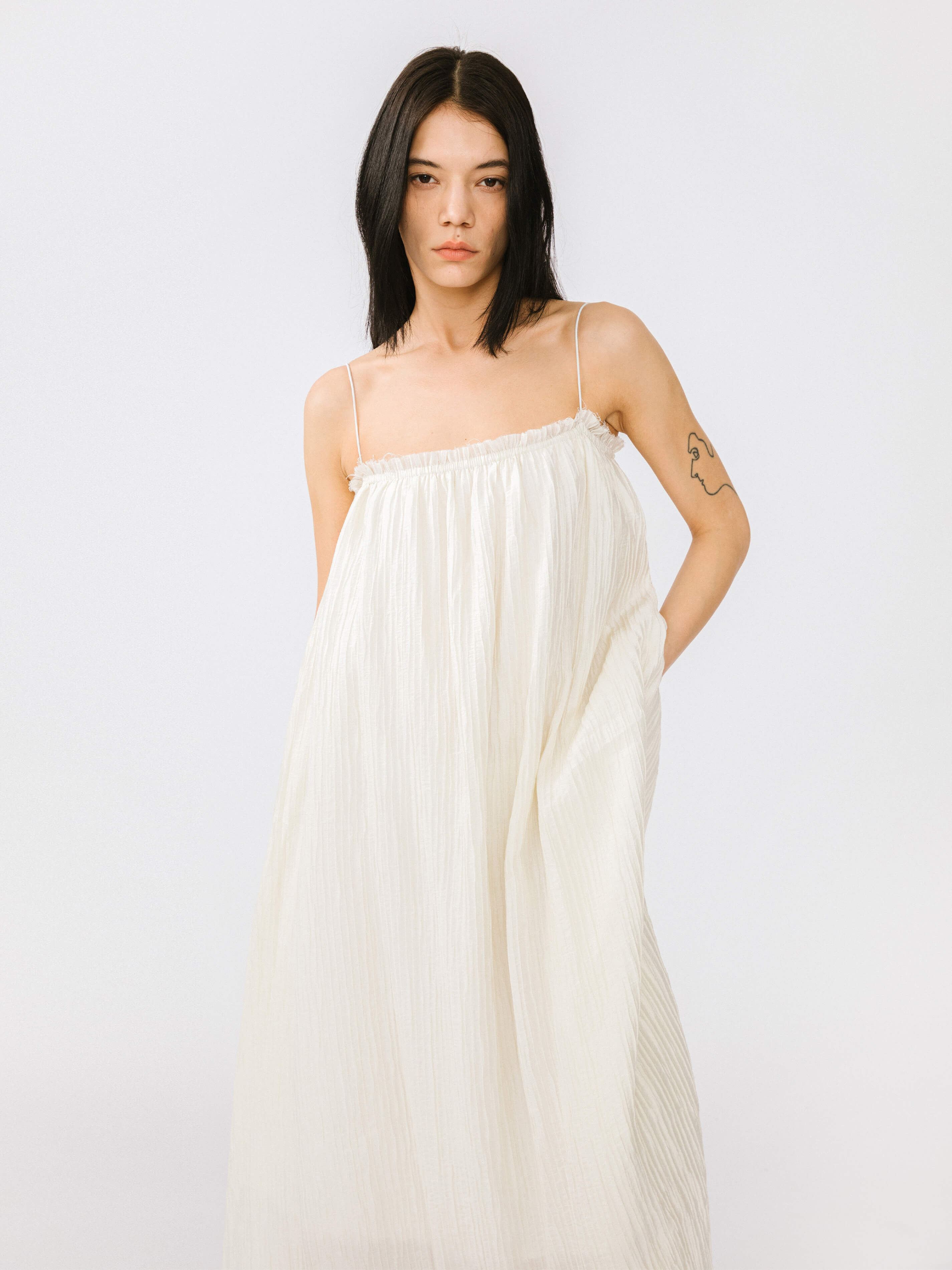 Spaghetti Strap A-line Maxi Dress-10
