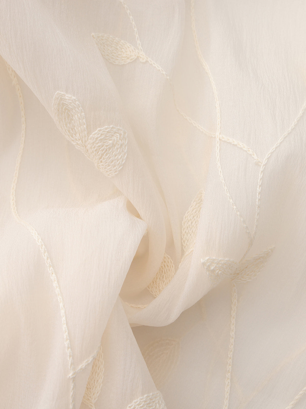 Lightweight Ice Silk Embroidered Sheer Shirt-10