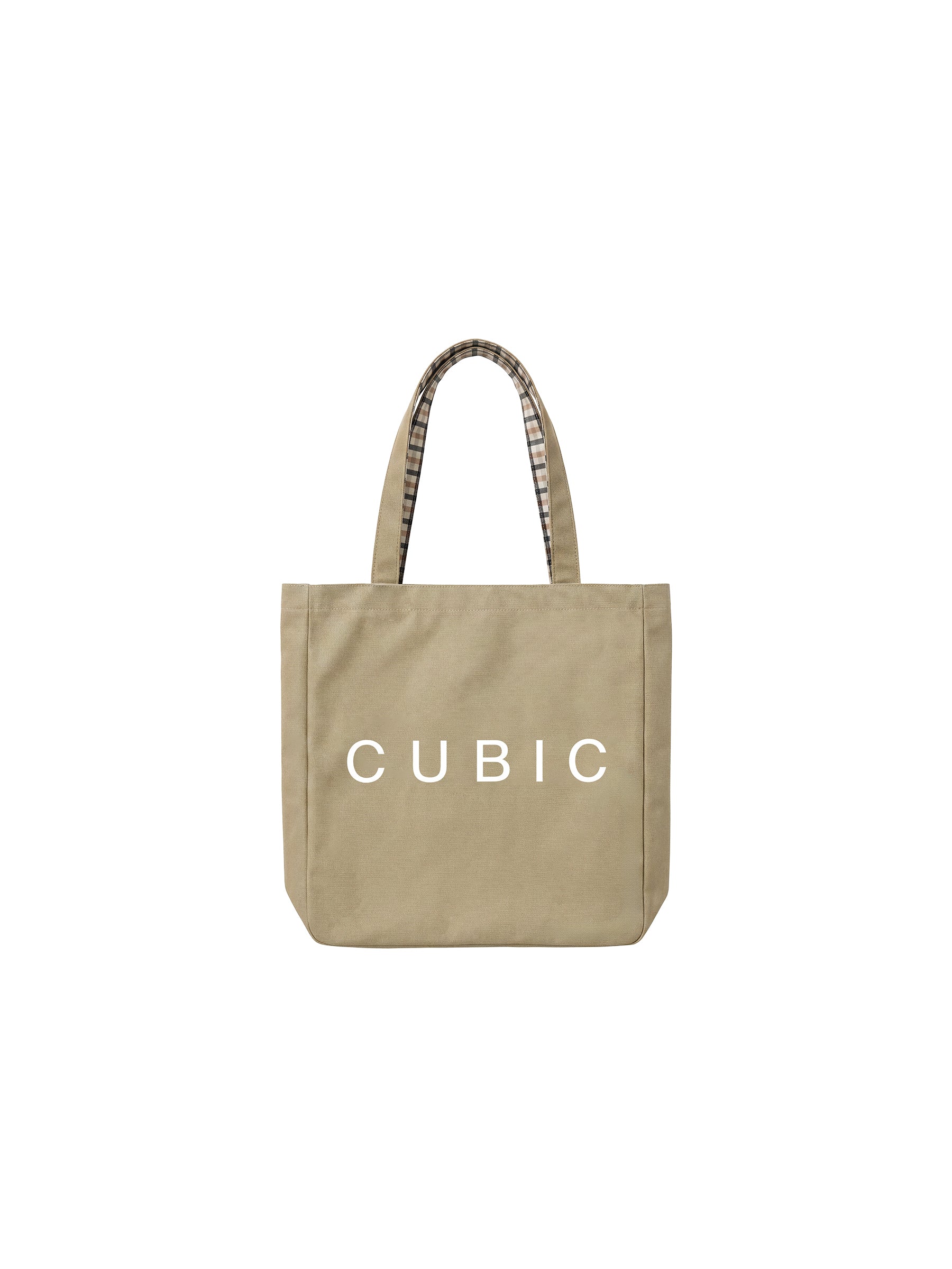 CUBIC Checked Logo Tote Bag-9